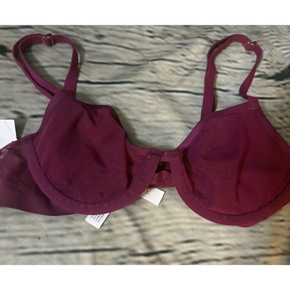 Auden Unlined Demi Coverage Underwire Bra Deep Pink Size 32A